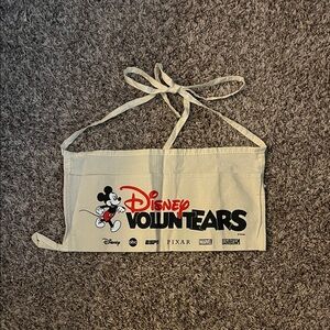 Disney Cream Apron with Mickey Mouse Voluntears Logo